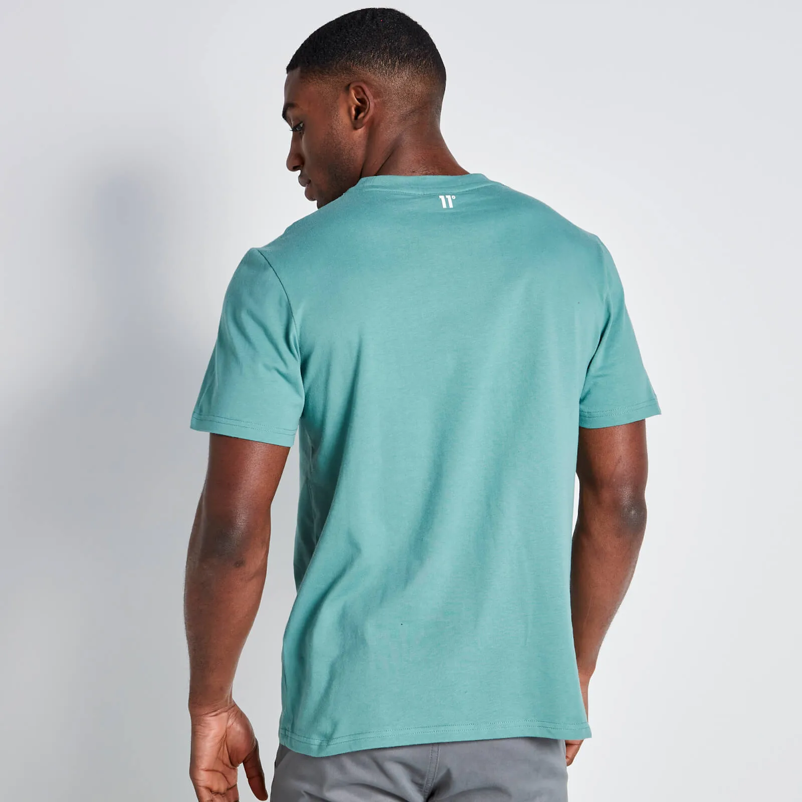 11 Degrees Chest Taped T-Shirt - Washed Green 34.99