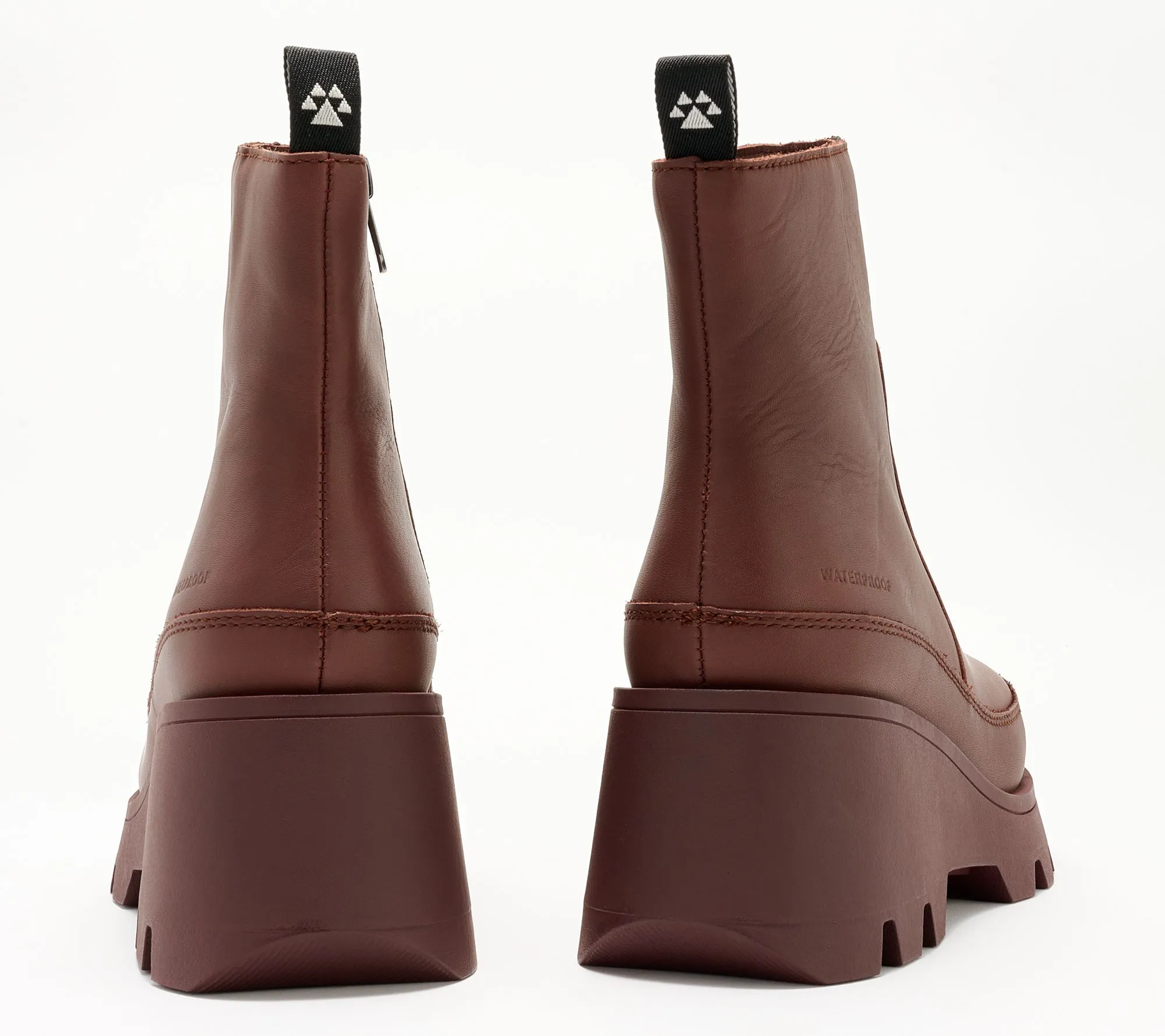 "As Is" Cougar Waterproof Leather Heeled Ankle Boots- Villa