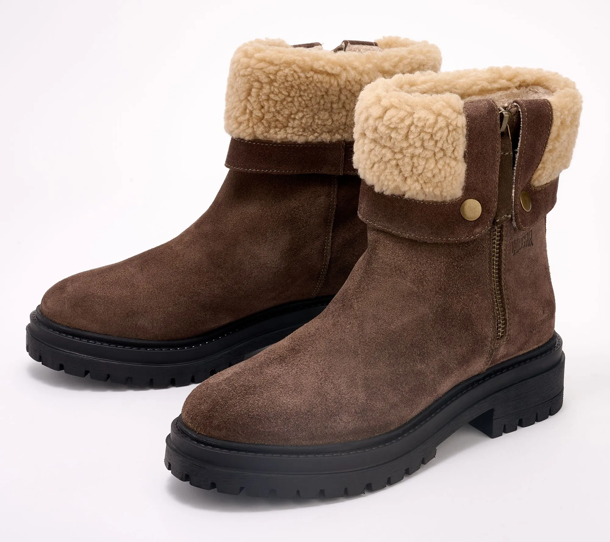 "As Is" Cougar Waterproof Suede Ankle Boots- Vigo