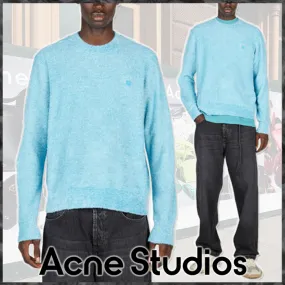 Acne Studios  |Crew Neck Street Style Long Sleeves Logo Designers Sweaters