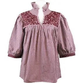 Aggie Maroon Gingham Tailgater Blouse