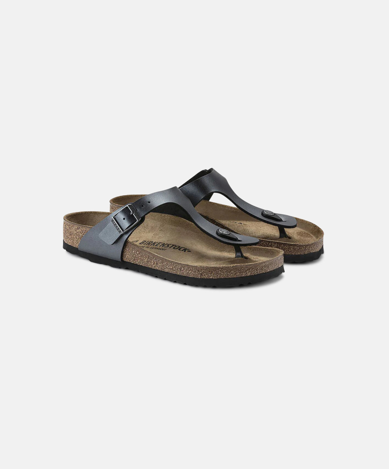 Birkenstock Gizeh Birko-Flor Metallic Black Sandals