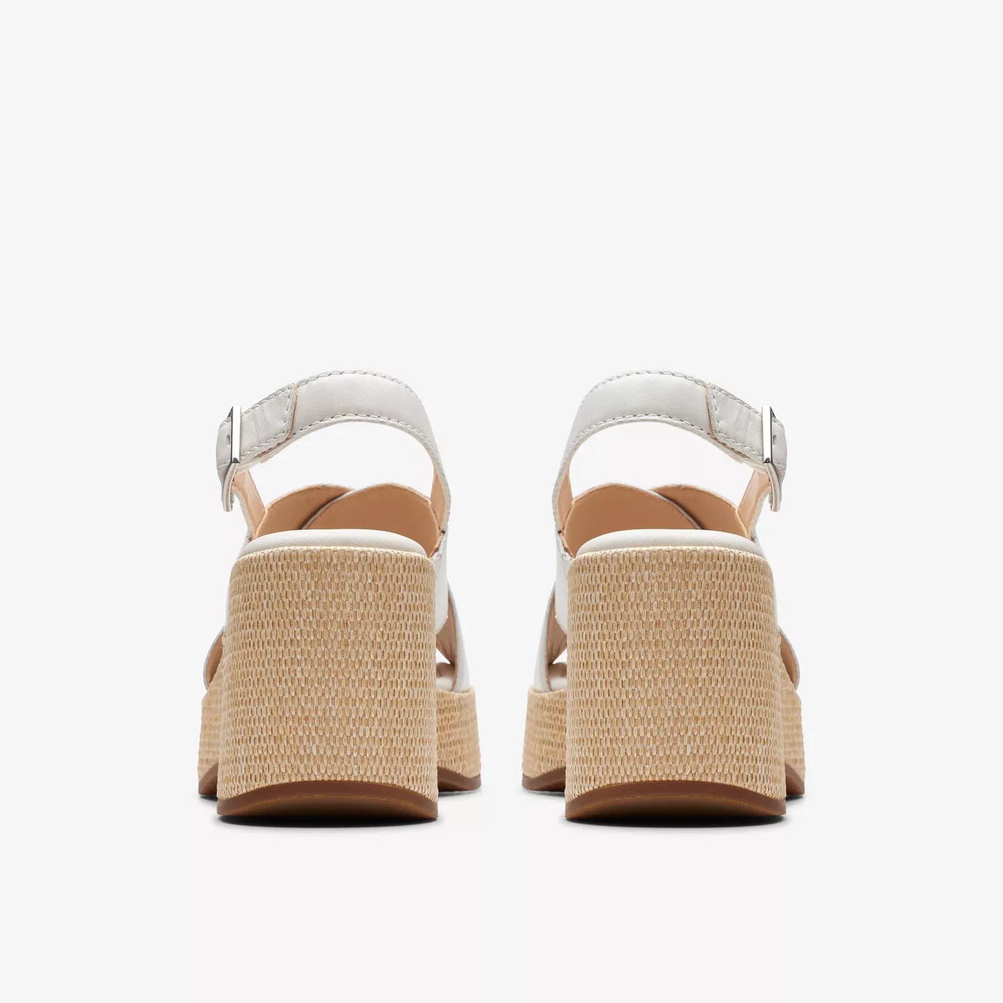 Clarks Manon Wish Off White Leather Wedge