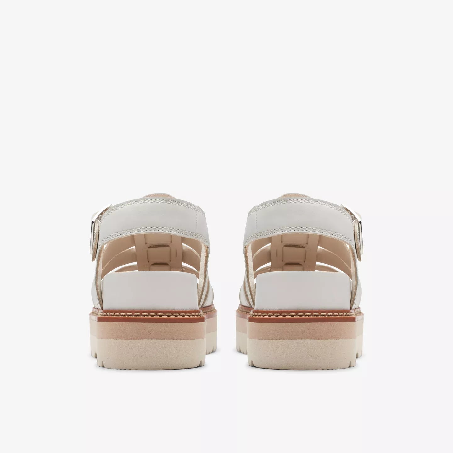 Clarks Orianna Twist Off White Leather Sandals