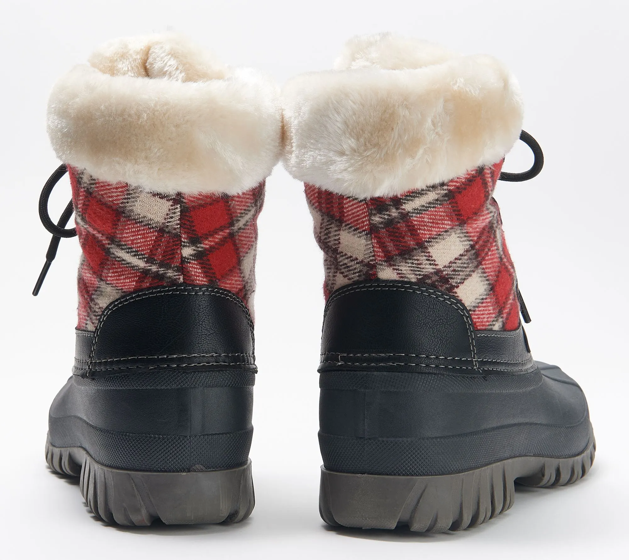 Cougar Waterproof Lace-Up_Plaid Winter Boots - Cuddle