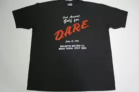 DARE Drugs Vintage 1991 Burlington Northern Golf Single Stitch Made in USA T-Shirt