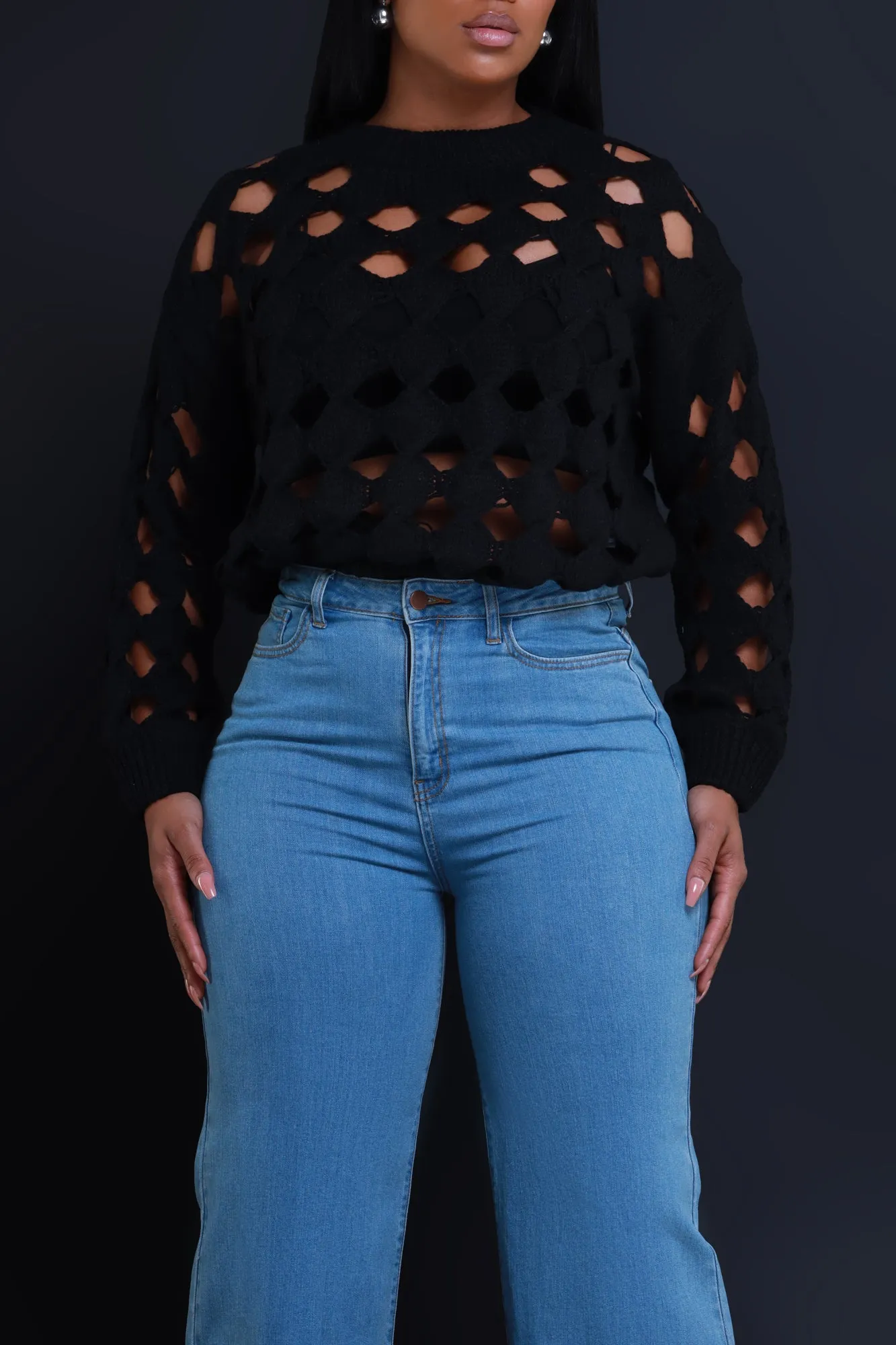 Deserve It Cut Out Sweater - Black