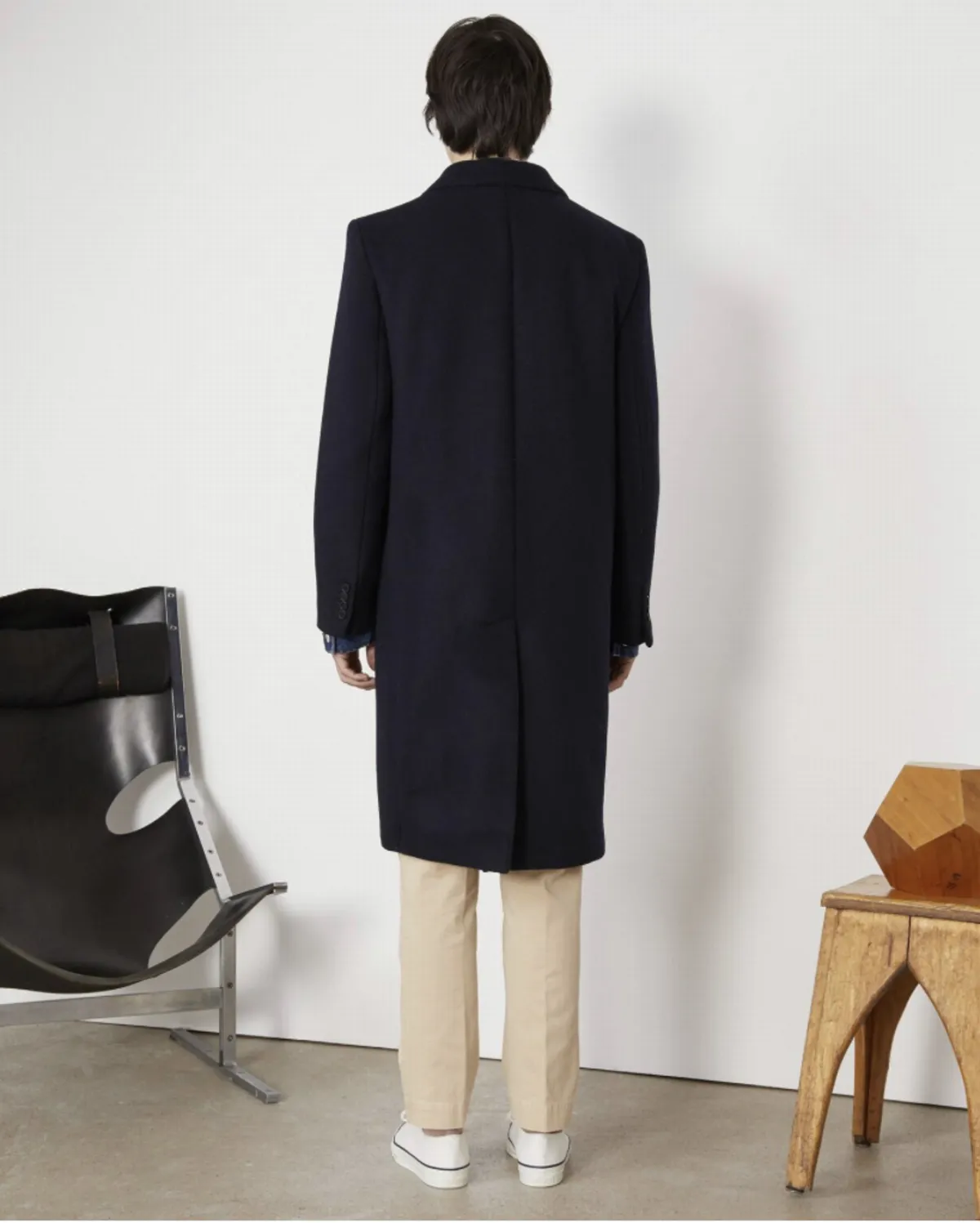 Double Face Wool Soft Jack Coat - Navy