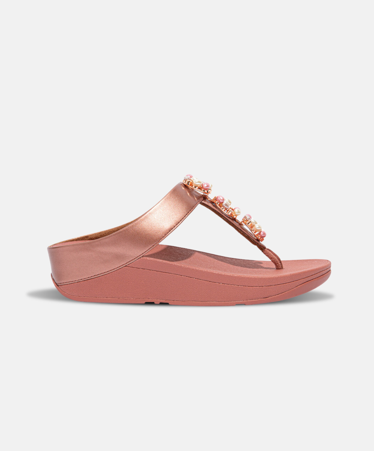 FitFlop Fino Pearl-Chain Toe Post Sandals Pink