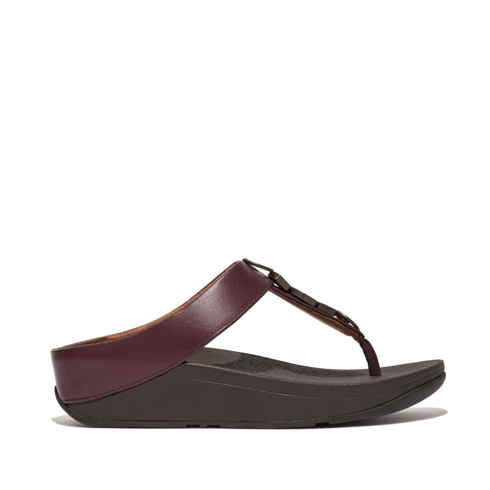 FitFlop Fino Stone Trim Toe Post Plummy Sandals