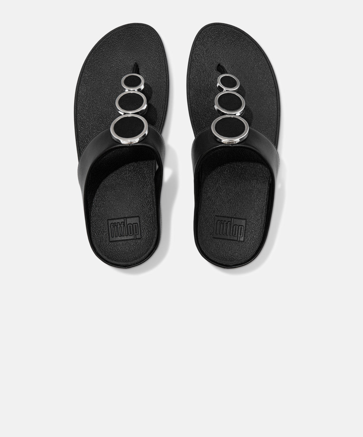 FitFlop Halo Leather Toe Post Sandals Black