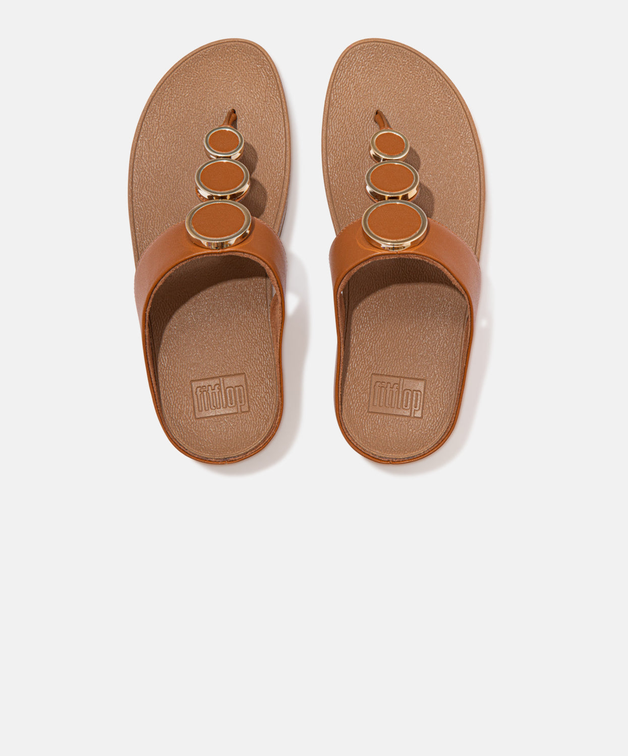 FitFlop Halo Leather Toe Post Sandals Brown