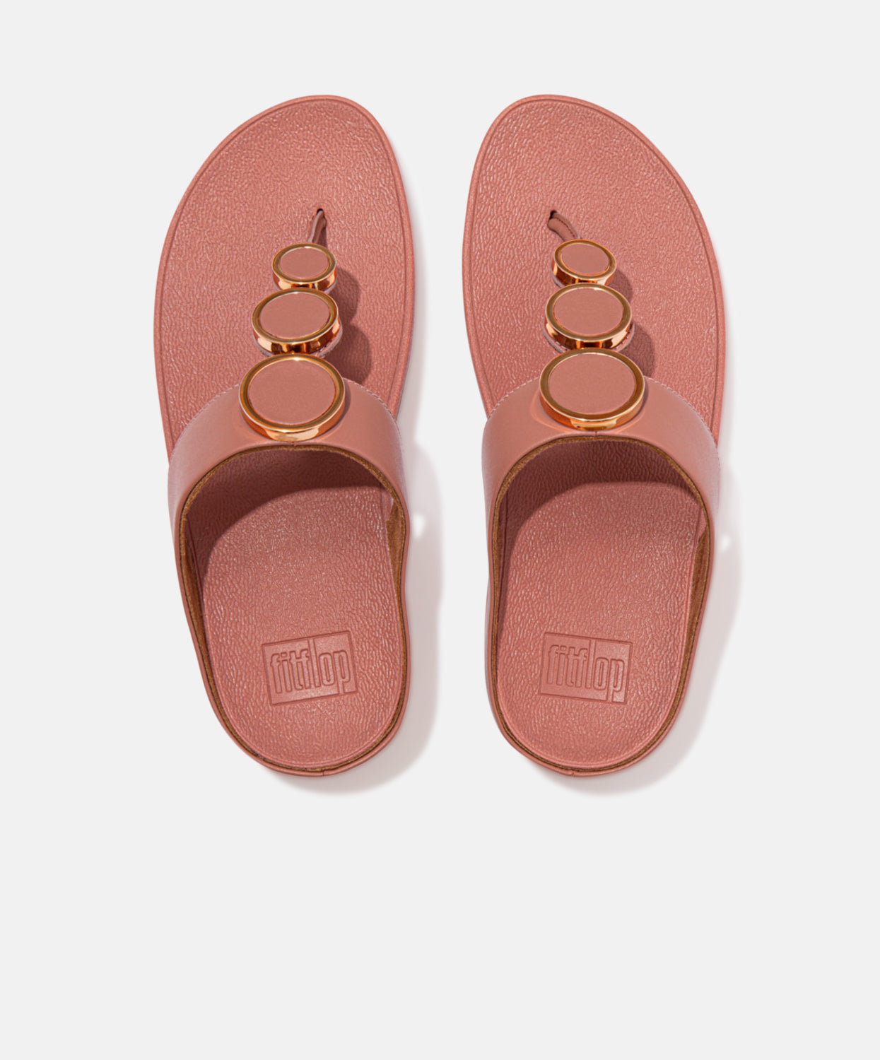 FitFlop Halo Leather Toe Post Sandals Pink