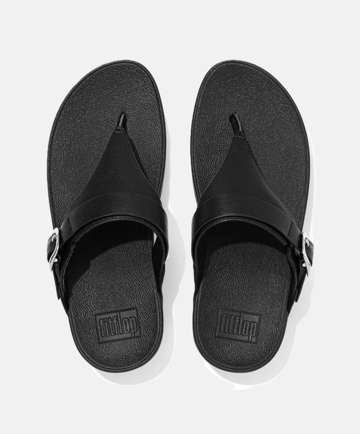 Fitflop Lulu Adjustable Leather Toe Post Sandals Black