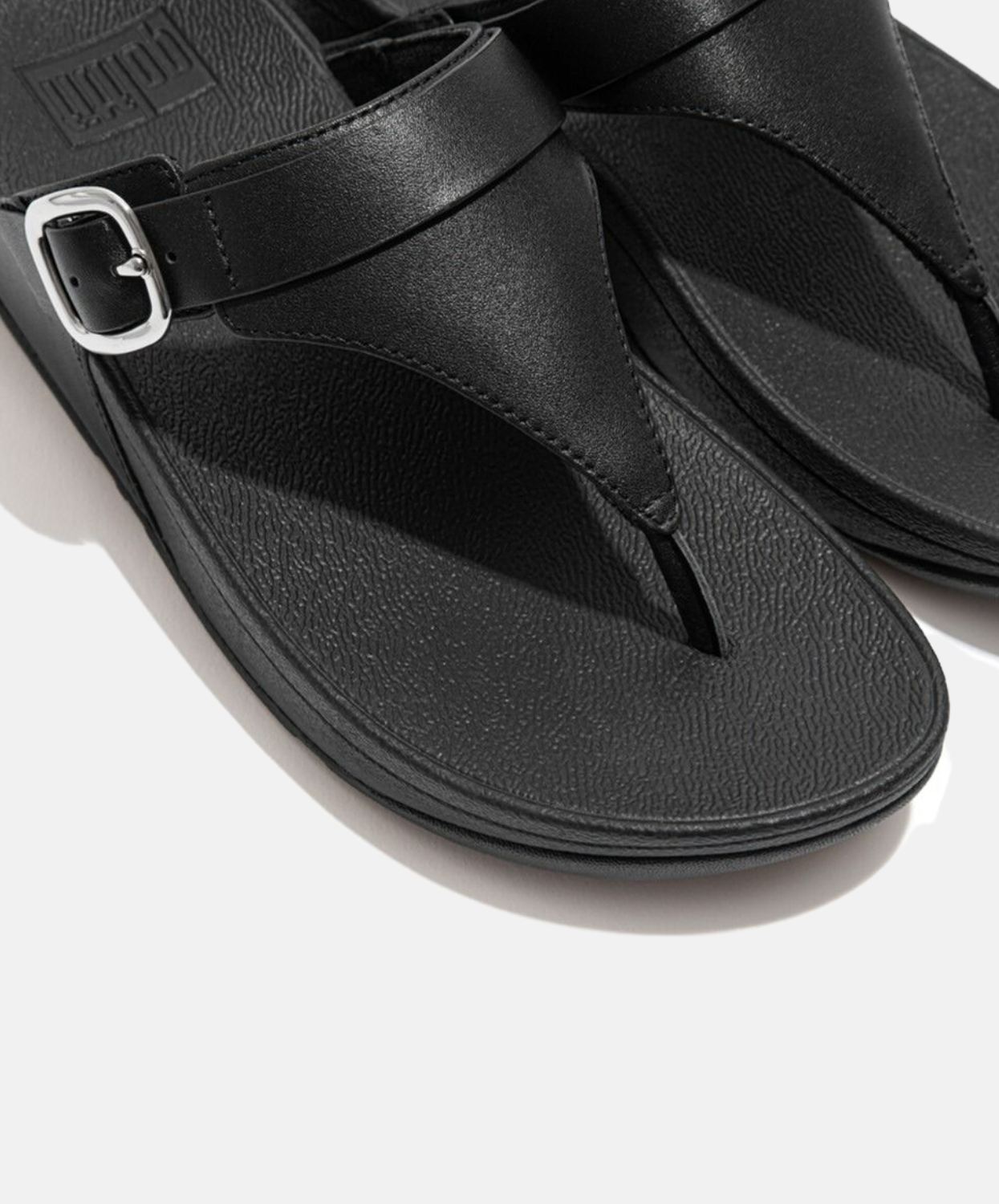 Fitflop Lulu Adjustable Leather Toe Post Sandals Black