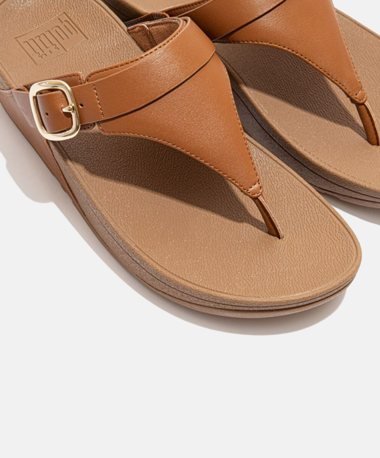 Fitflop Lulu Adjustable Leather Toe Post Sandals Tan