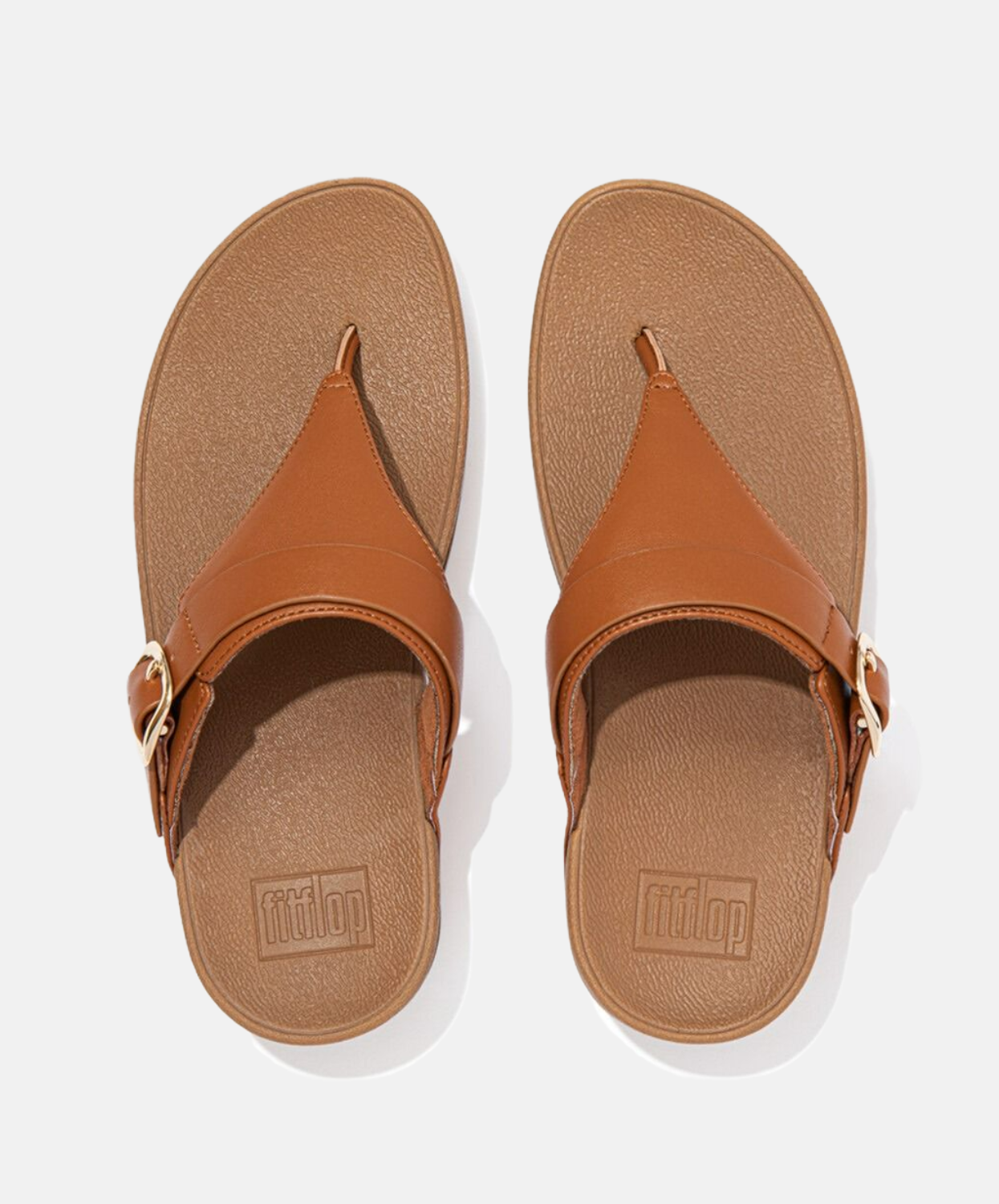 Fitflop Lulu Adjustable Leather Toe Post Sandals Tan