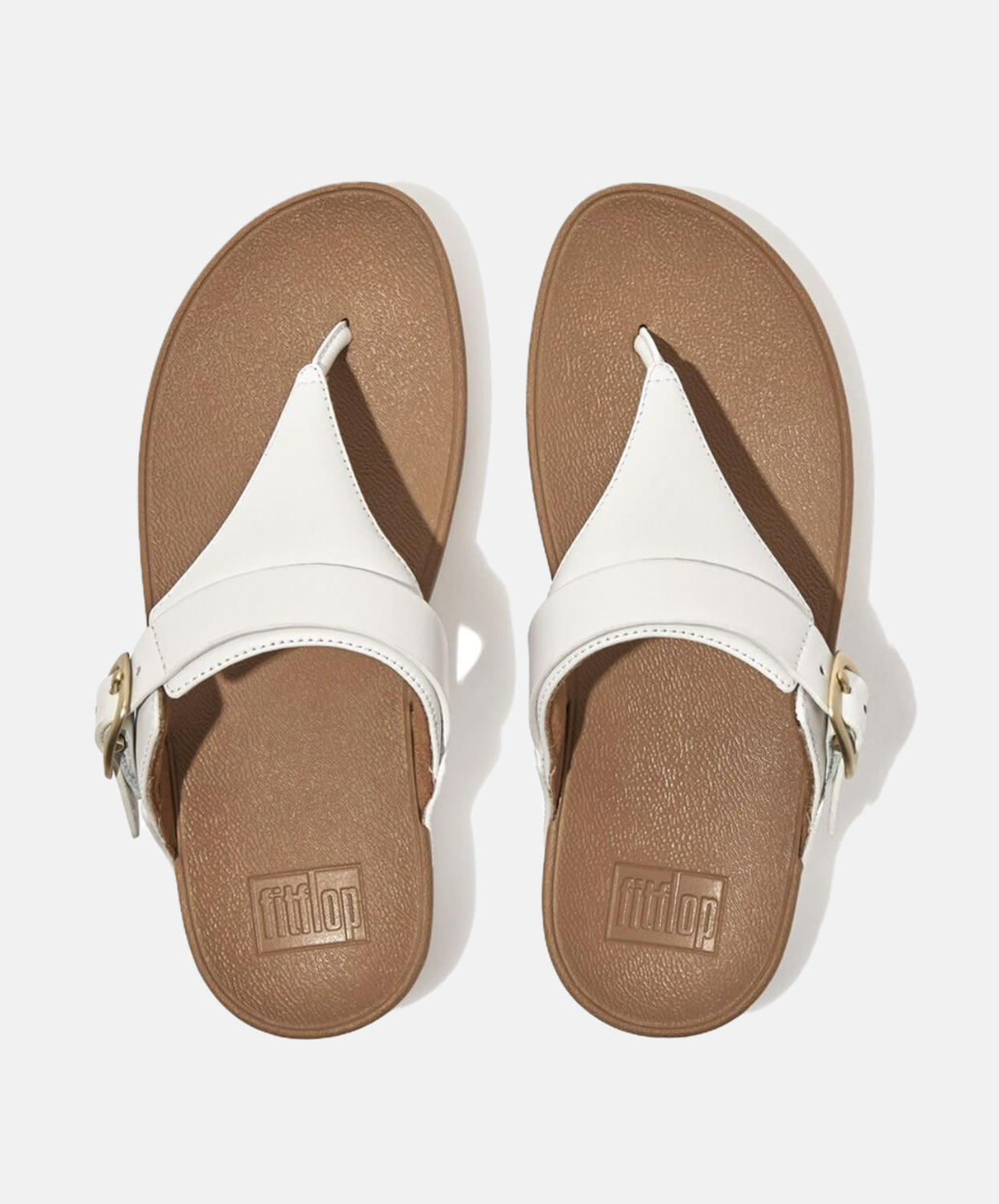 Fitflop Lulu Adjustable Leather Toe Post Sandals White