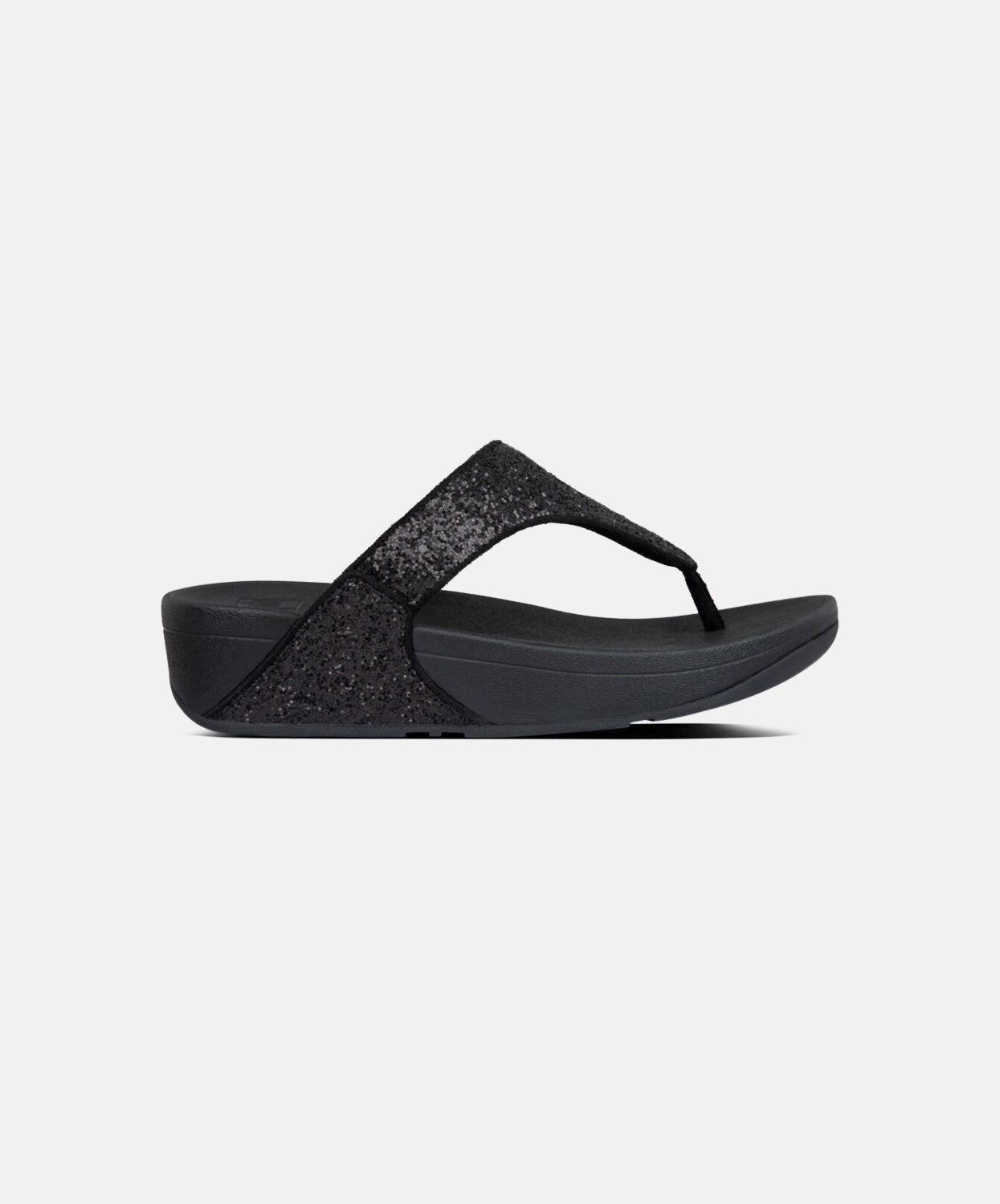 FitFlop Lulu Glitter Toe Post Sandals Black