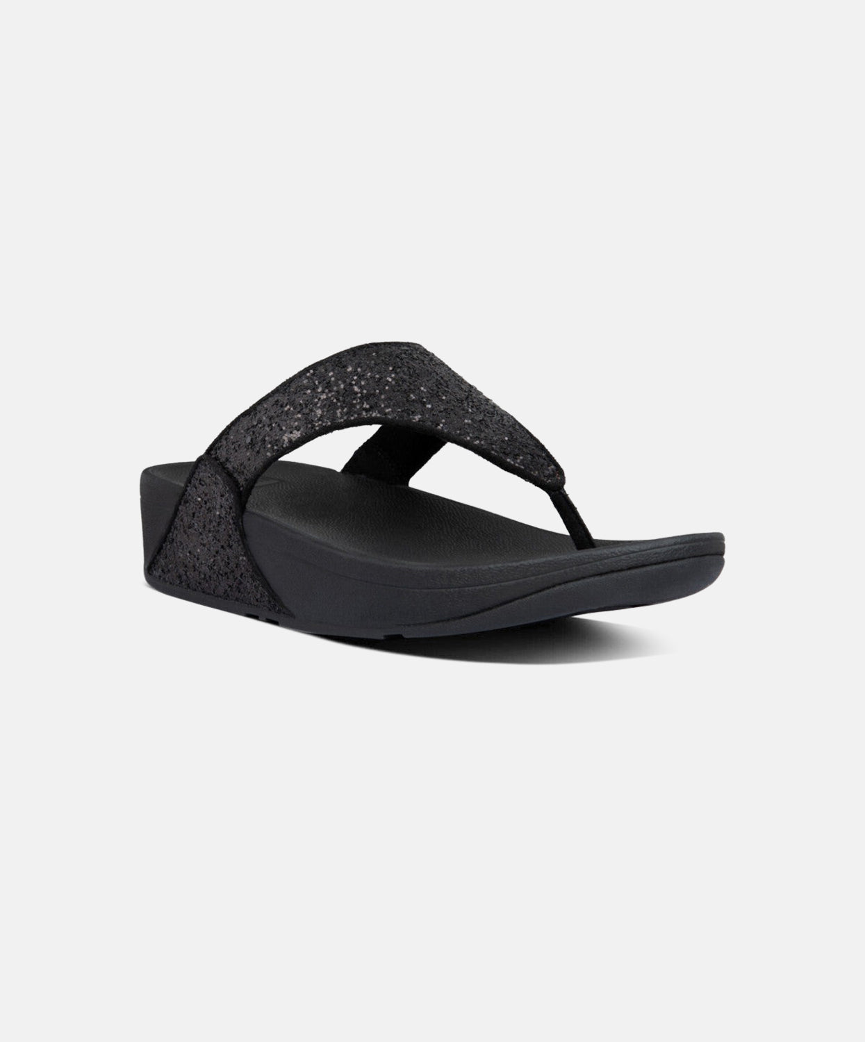 FitFlop Lulu Glitter Toe Post Sandals Black