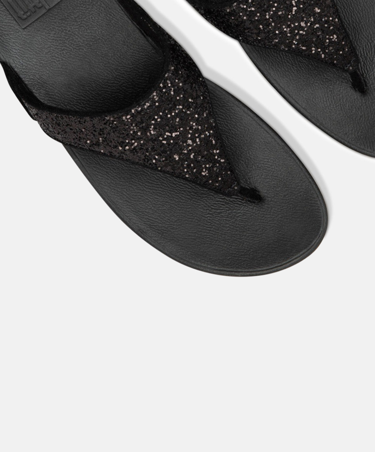 FitFlop Lulu Glitter Toe Post Sandals Black