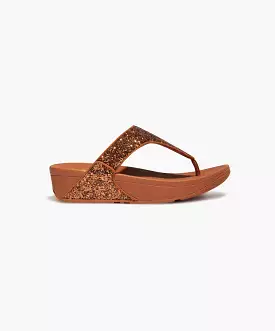 FitFlop Lulu Glitter Toe Post Sandals Brown