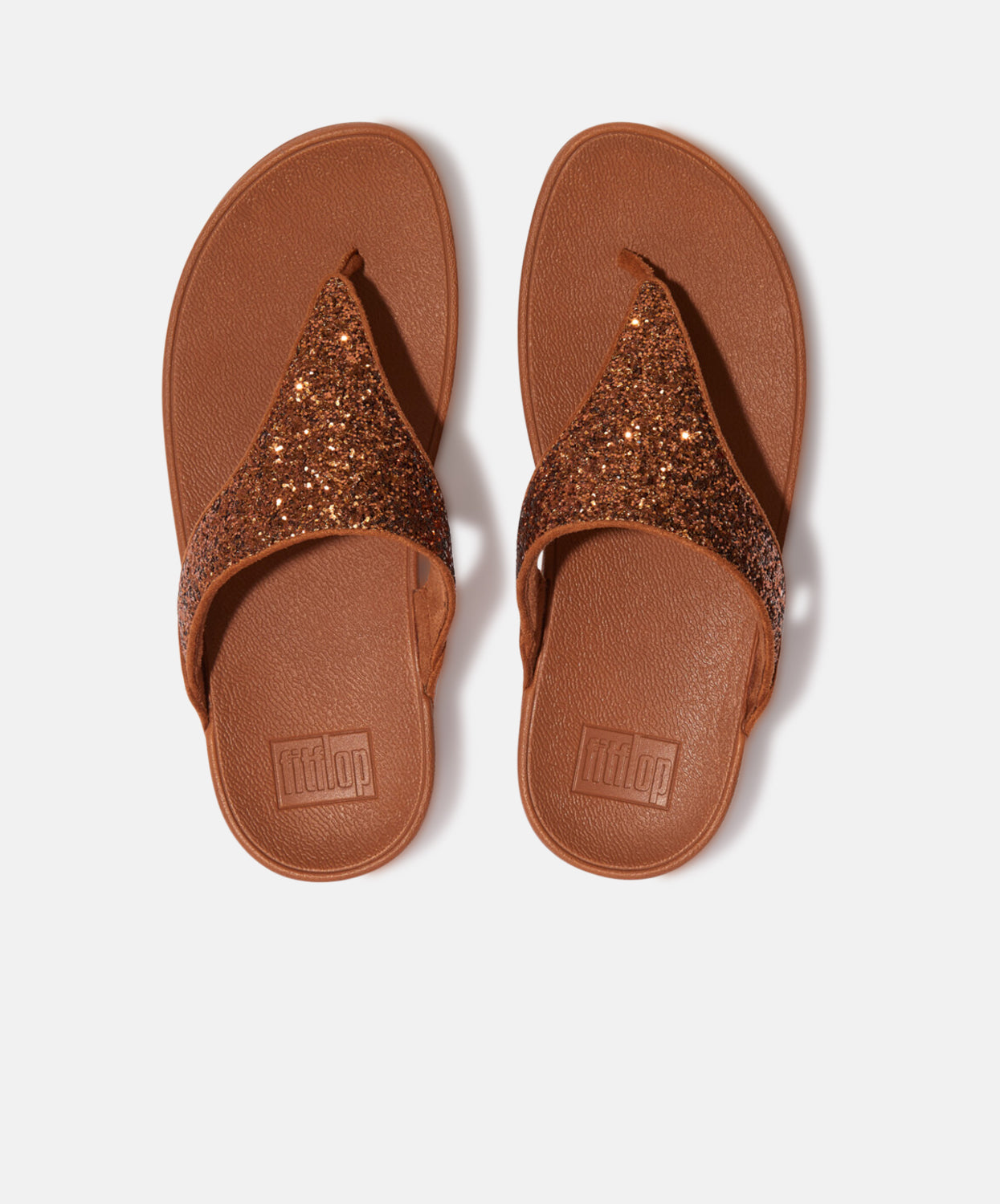 FitFlop Lulu Glitter Toe Post Sandals Brown