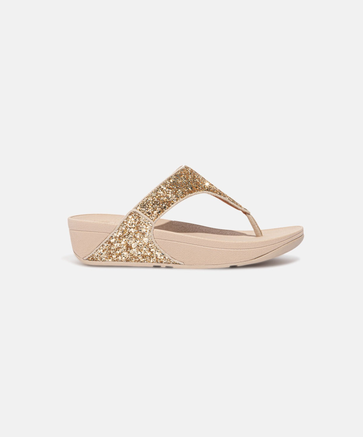 FitFlop Lulu Glitter Toe Post Sandals Gold