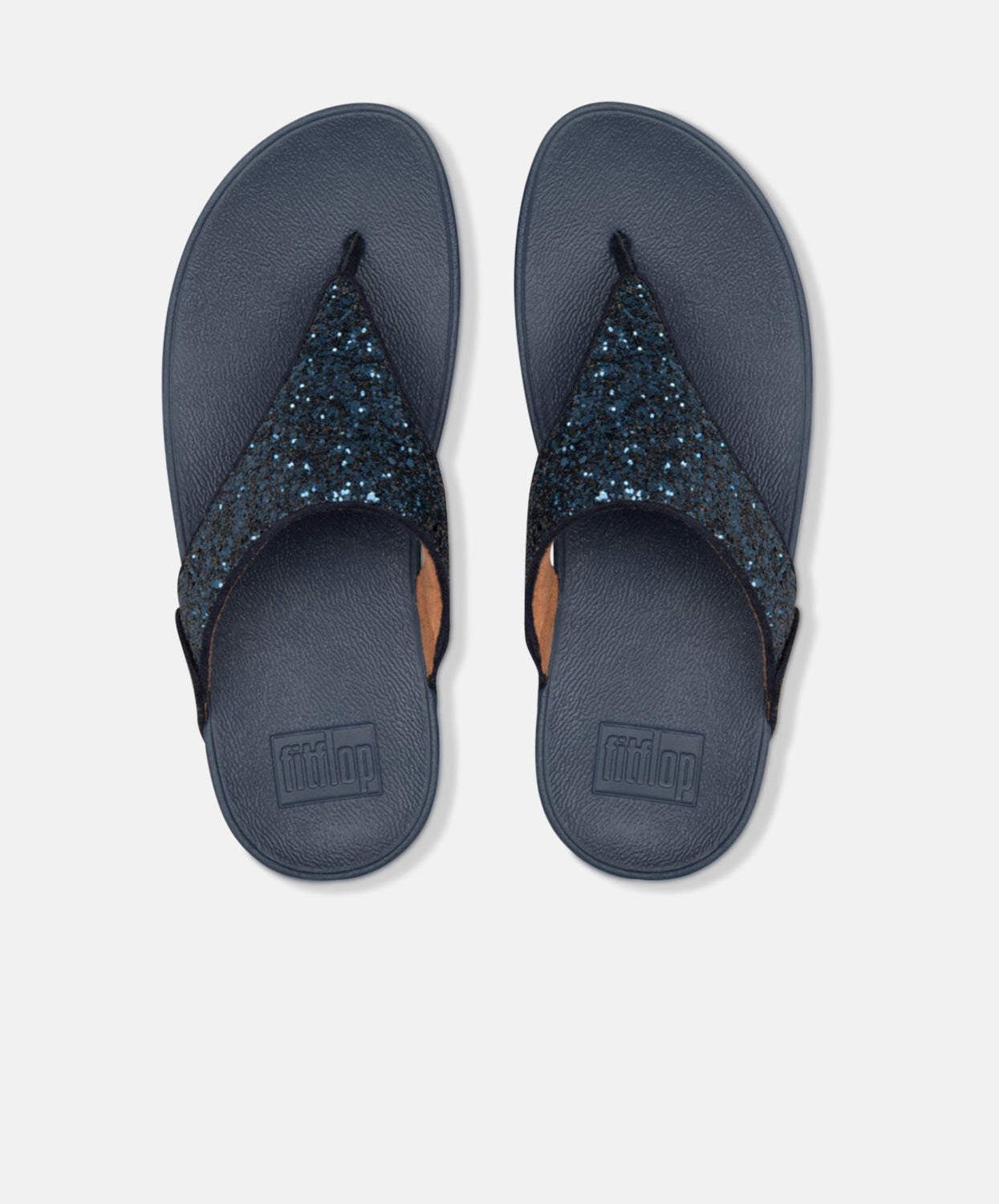 FitFlop Lulu Glitter Toe Post Sandals Navy