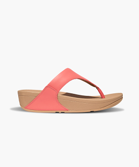 Fitflop Lulu Leather Toe Post Rosy Coral