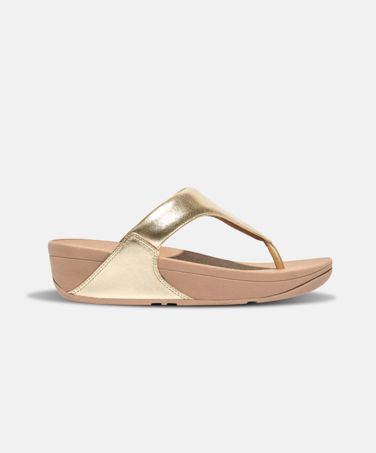 FitFlop Lulu Leather Toe Post Sandals Gold