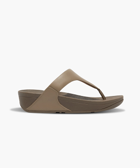 FitFlop Lulu Leather Toe Post Sandals Grey