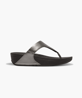 FitFlop Lulu Leather Toe Post Sandals Pewter