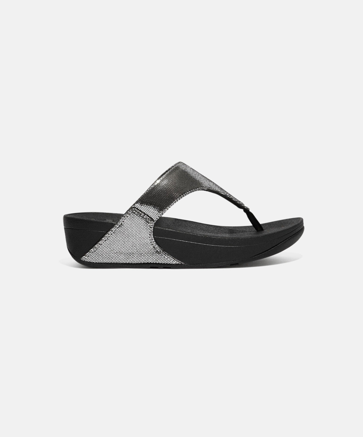 FitFlop Lulu Lustra All Black Toe-Post Sandals