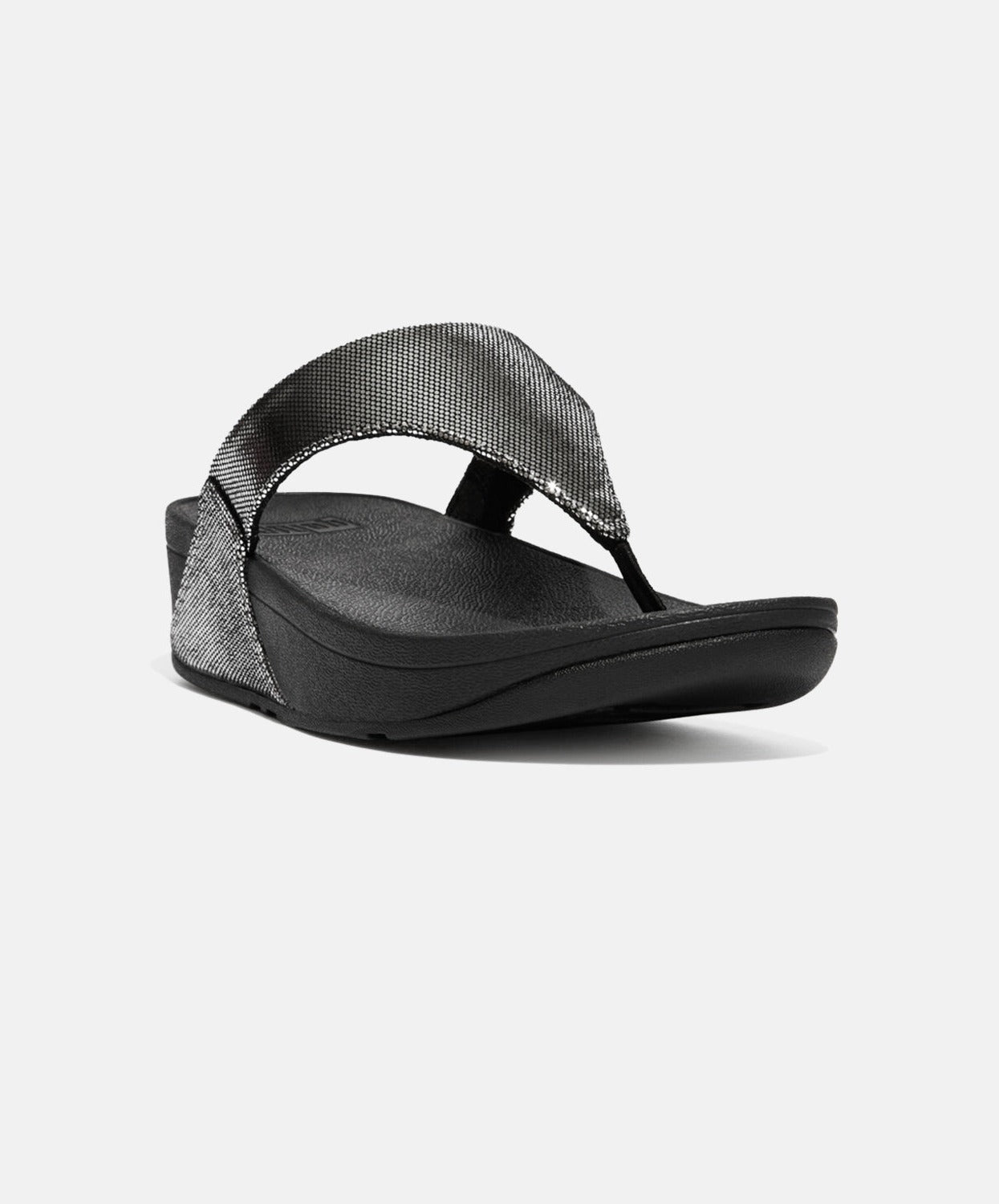 FitFlop Lulu Lustra All Black Toe-Post Sandals