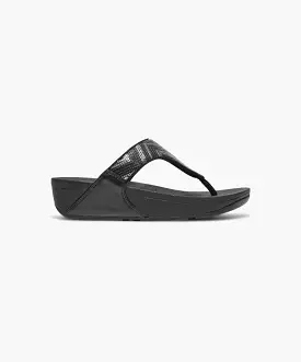 FitFlop Lulu Sequin ZigZag Black Toe-post Sandal