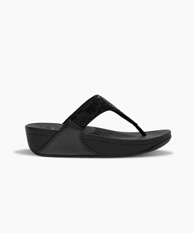 FitFlop Lulu Sequined Toe Post Sandals Black