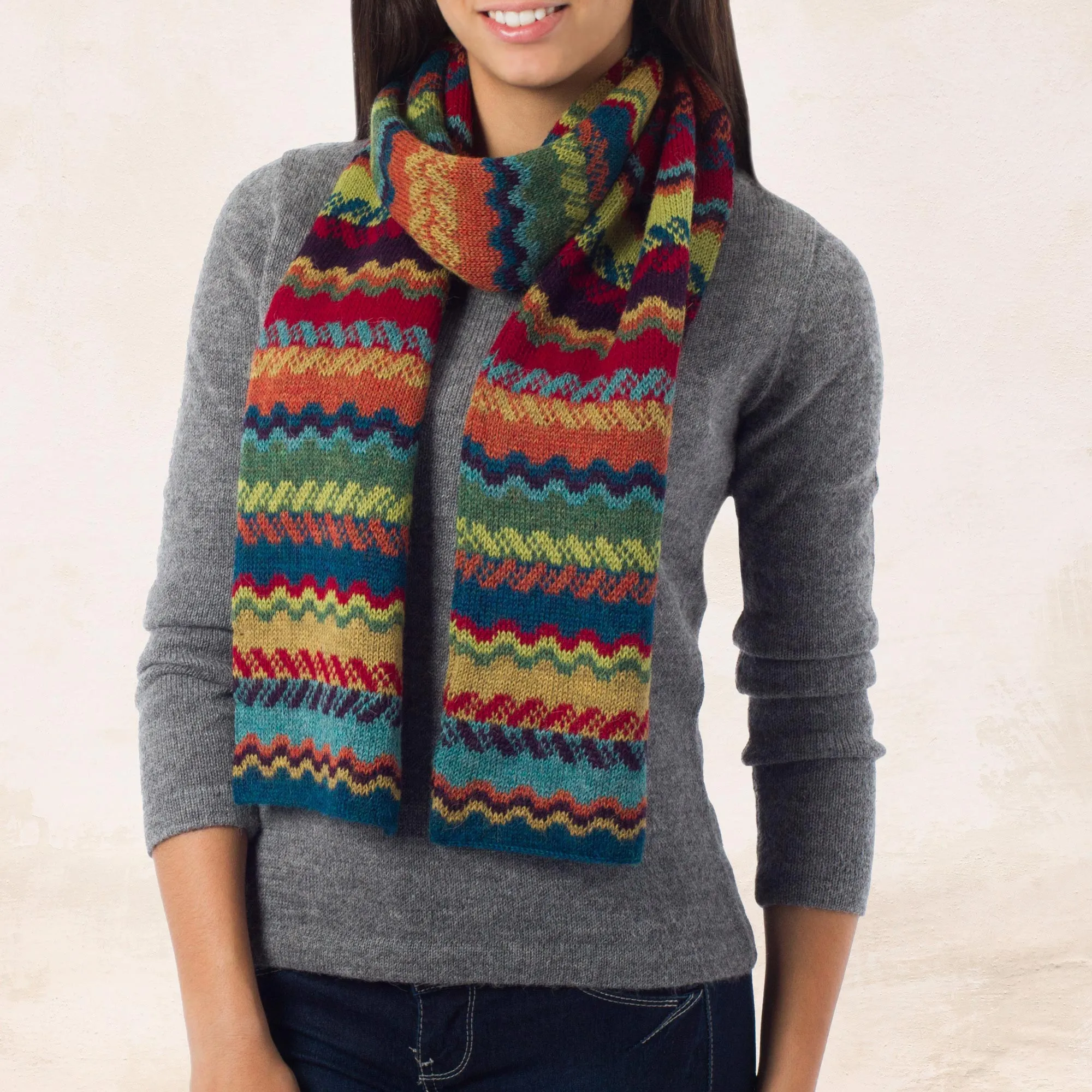 Fresh Winter Multicolor Women's Alpaca Scarf