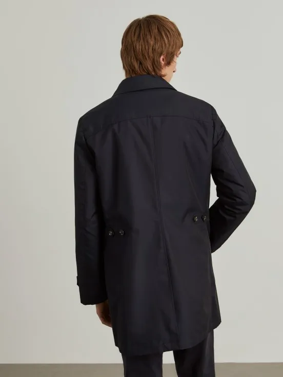 Gabardine coat with padded interior