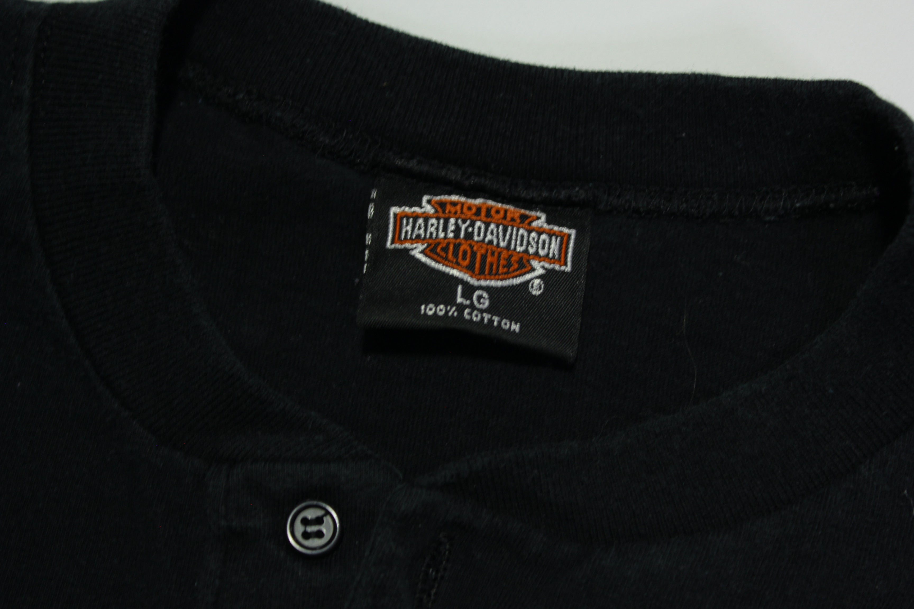 Harley Davidson Henley Vintage 90's American Thunder Single Stitch Motorcycle T-Shirt