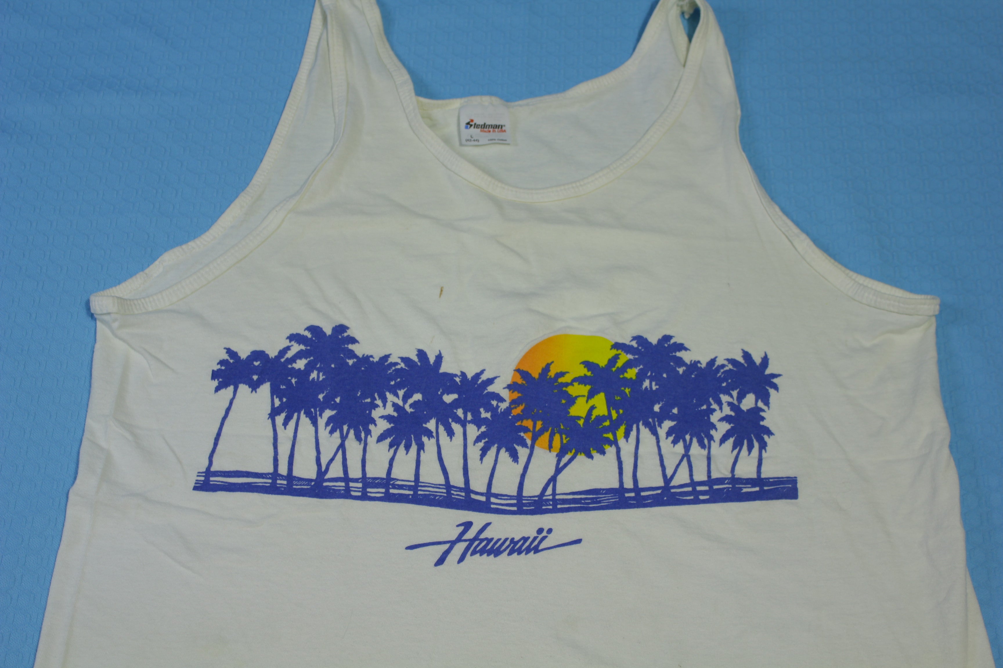 Hawaii Surf Made in USA Vintage 80's Stedman Tank Top Shirt