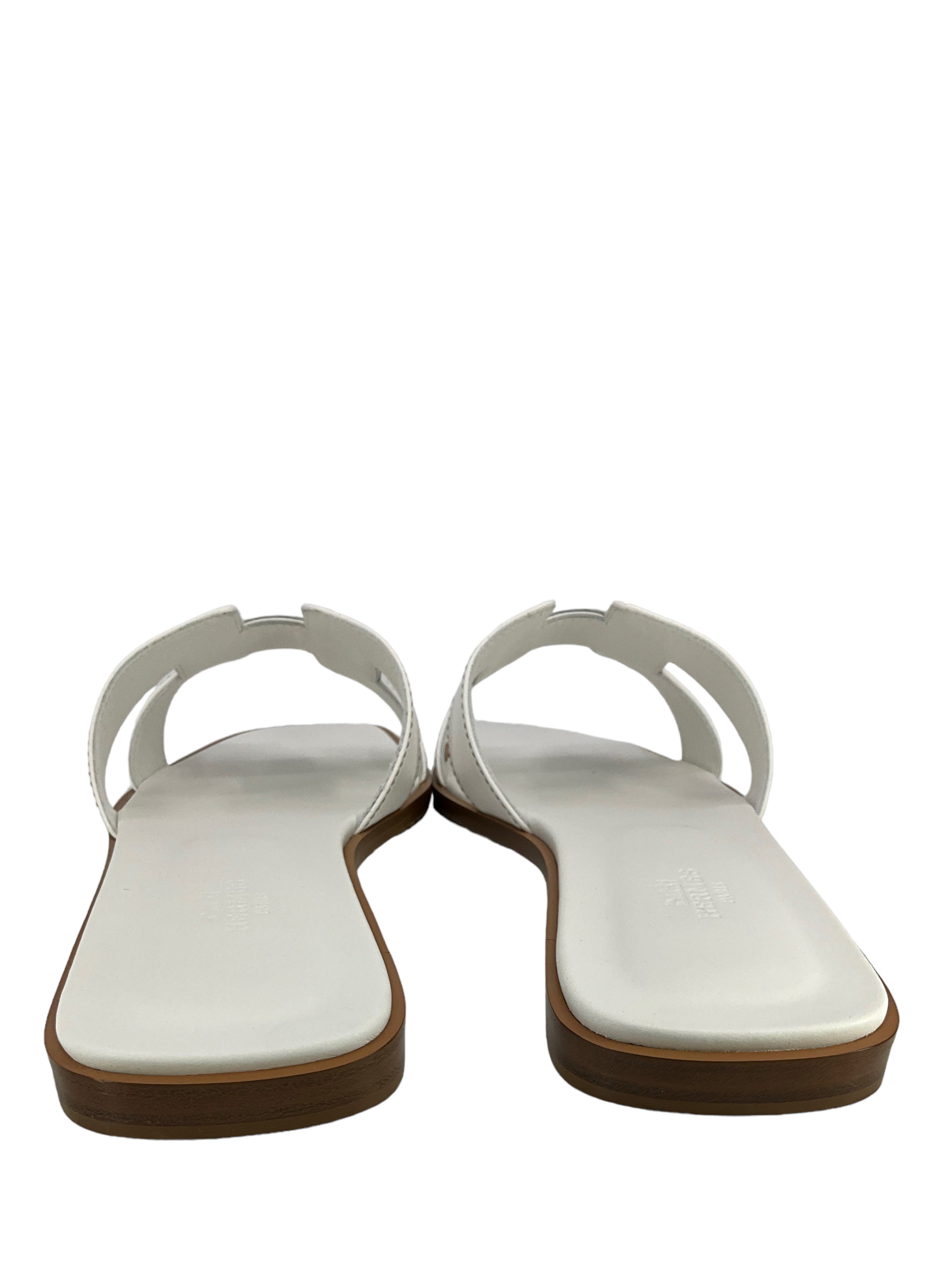 HERMES Calfskin Leather Oran Sandals Size 12