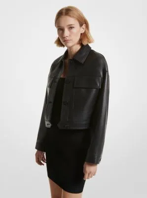 Leather Cropped Jacket