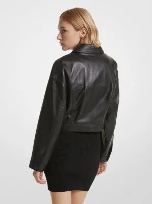 Leather Cropped Jacket