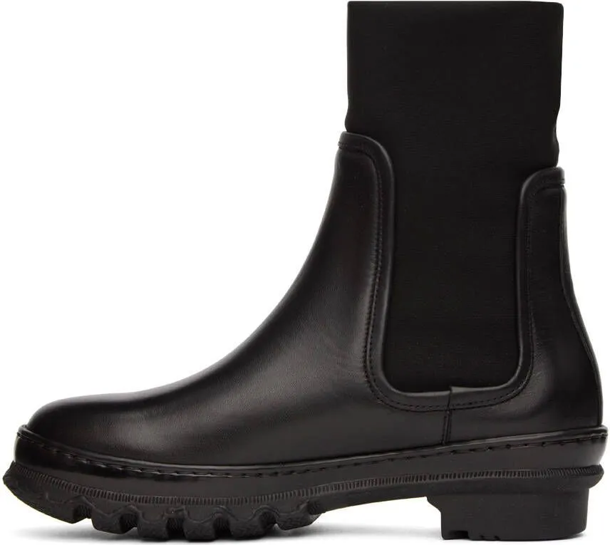 Legres Black Leather Chelsea Boots