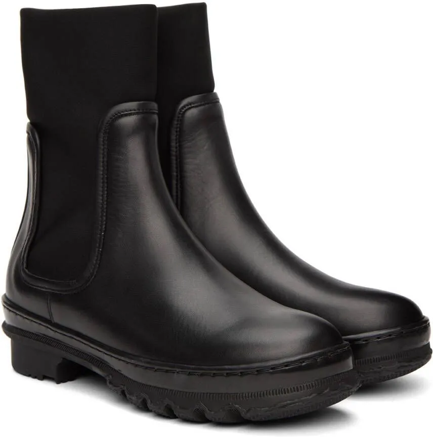 Legres Black Leather Chelsea Boots