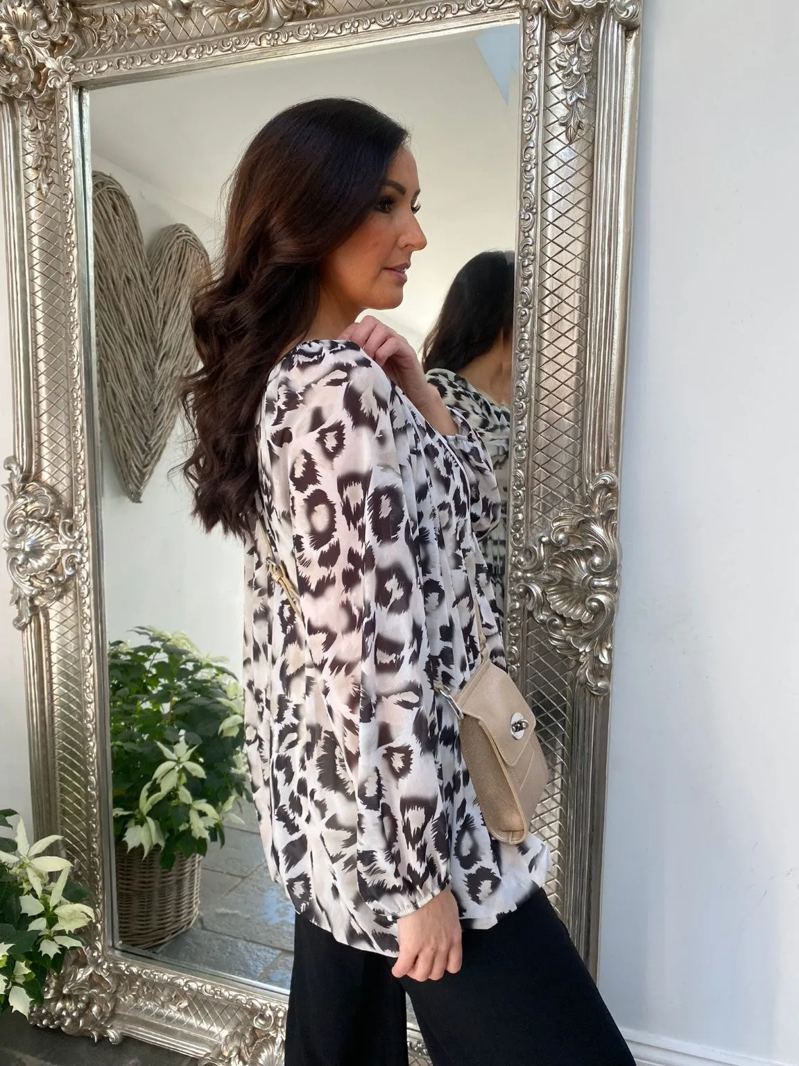 Leopard Bardot Blouse Casey