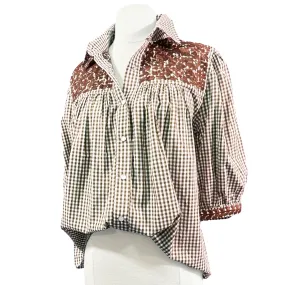 Longhorn Burnt Orange Gingham Cowgirl Blouse