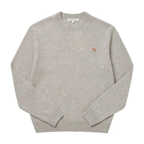 MAISON KITSUNE  |Crew Neck Wool Street Style Long Sleeves Plain Logo