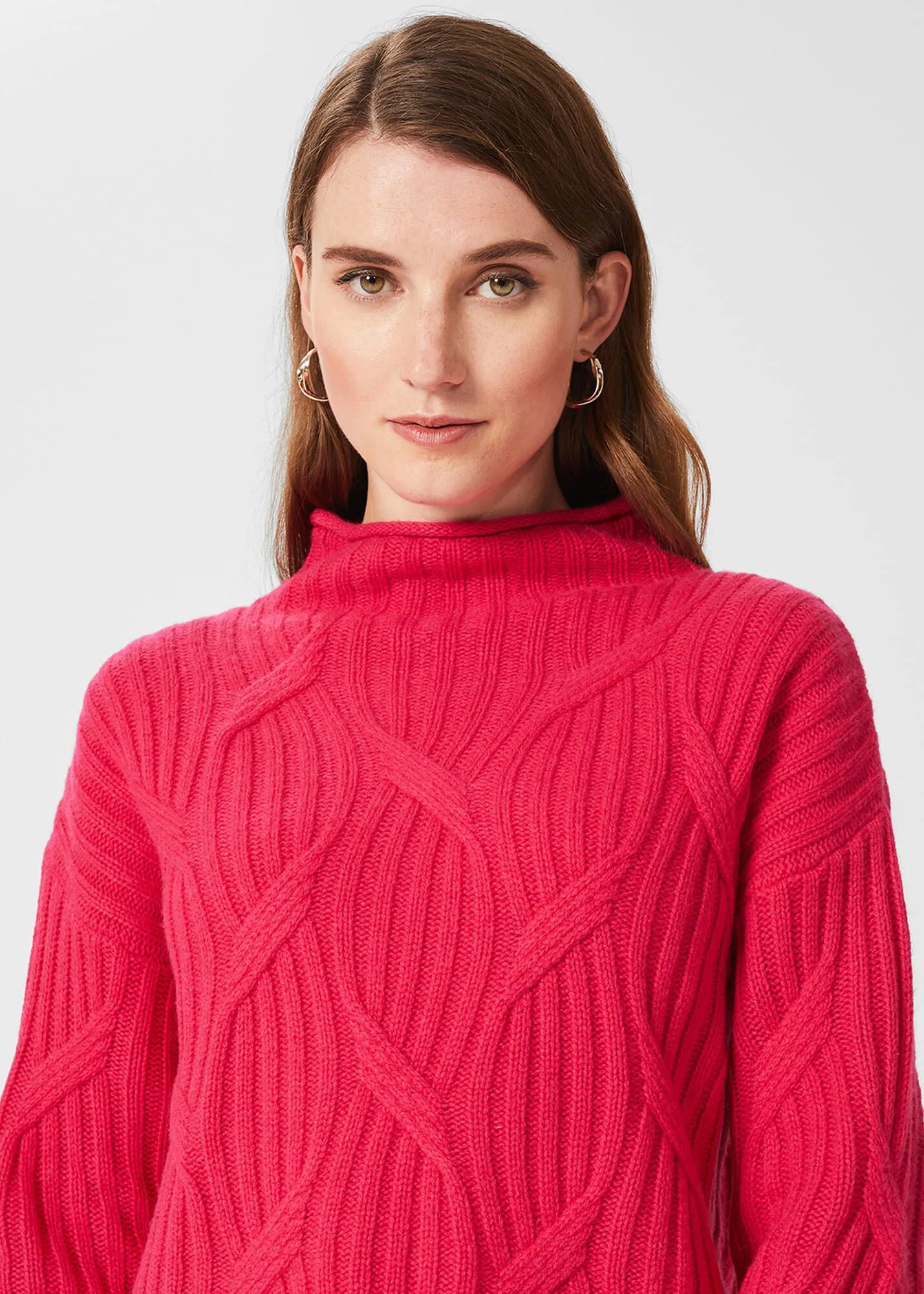 Malikah Wool Blend Cable Jumper 